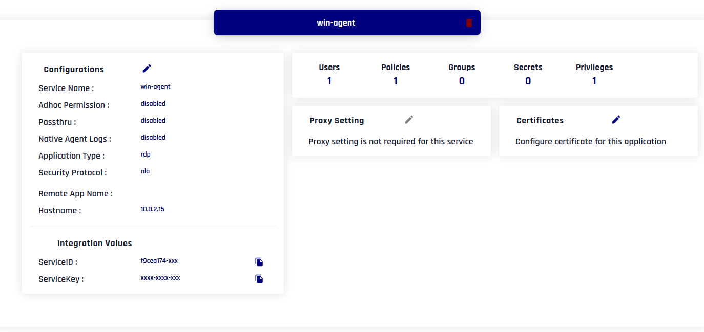 Configuring value from service profile