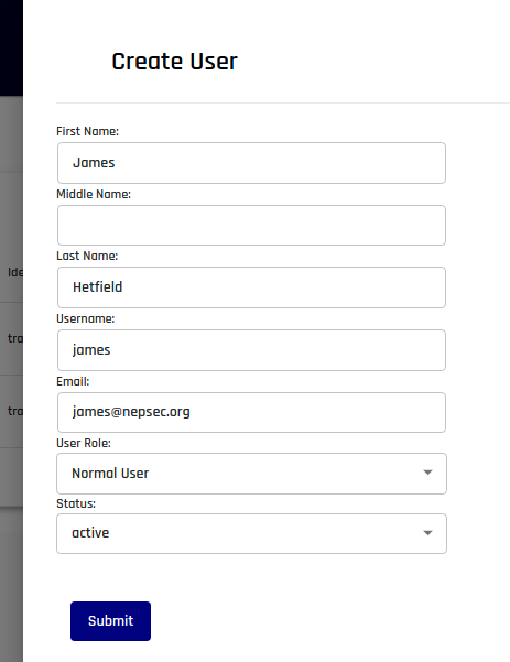 Create User Create User