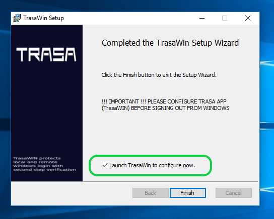 Install TRASAGATE TFA agent